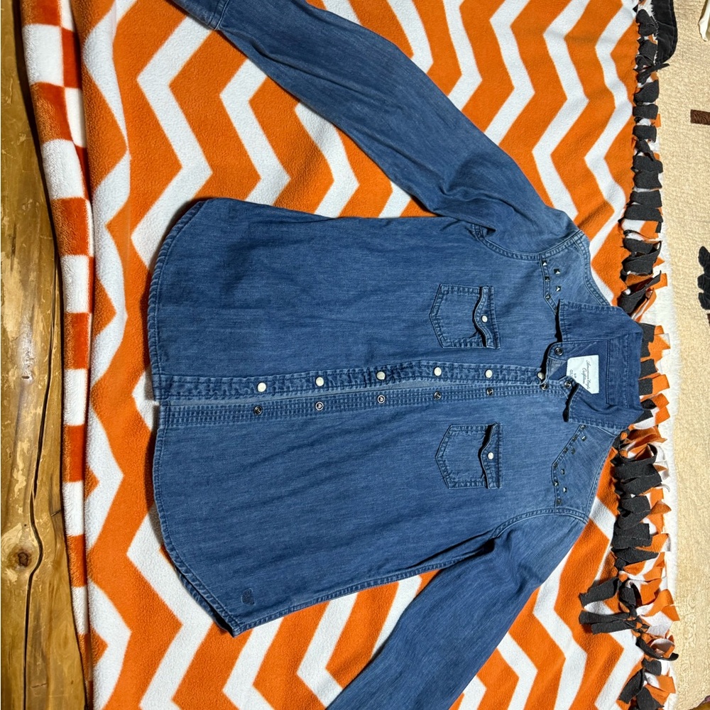 American Eagle Outfitters Blue Denim Shirt